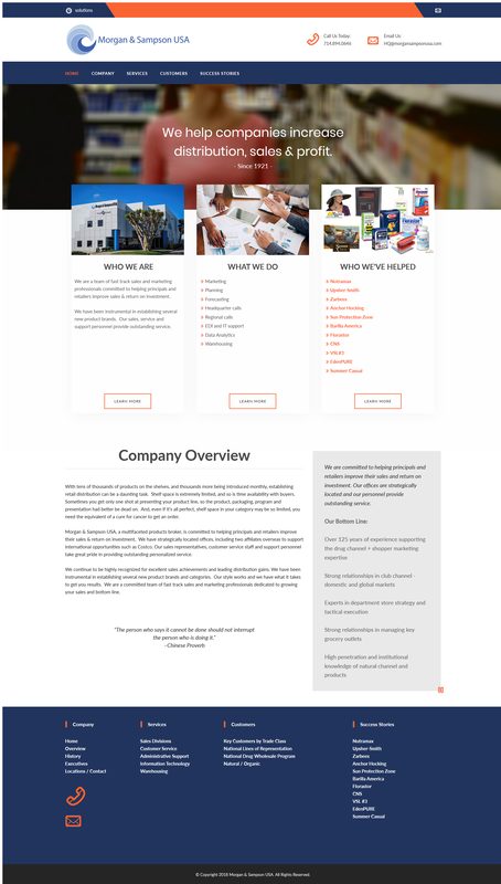 Web design for distribution companies